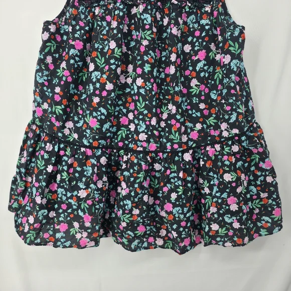 Kate Spade New York Top Black Floral Greenhouse Lace Yoke Tassels Boho Size L - Picture 10 of 12